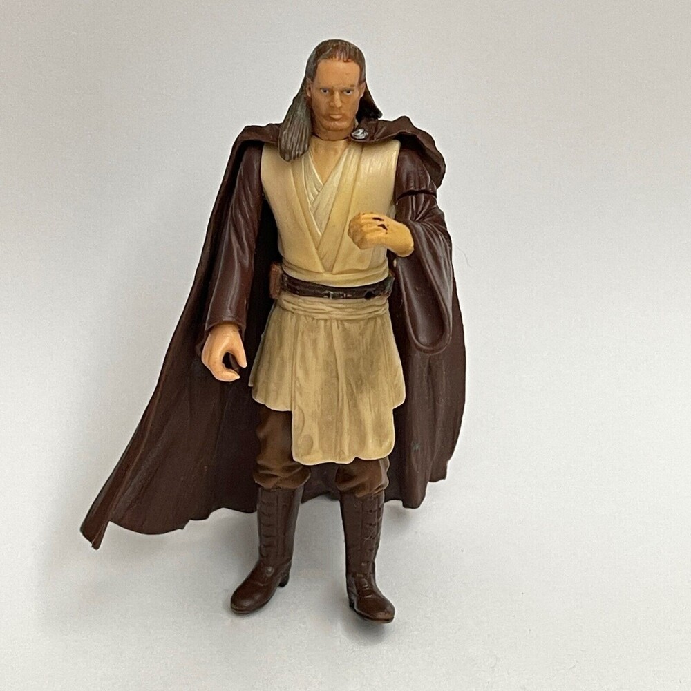 Hasbro‎ LFL Star Wars Qui-Gon Jinn Jedi Master Naboo 1999 Figure 4" Tall